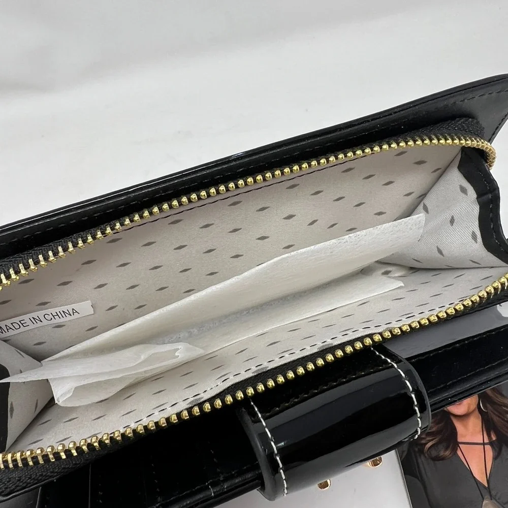 Vanessa Williams Black‎ Patent Leather Wallet NEW With Tag
